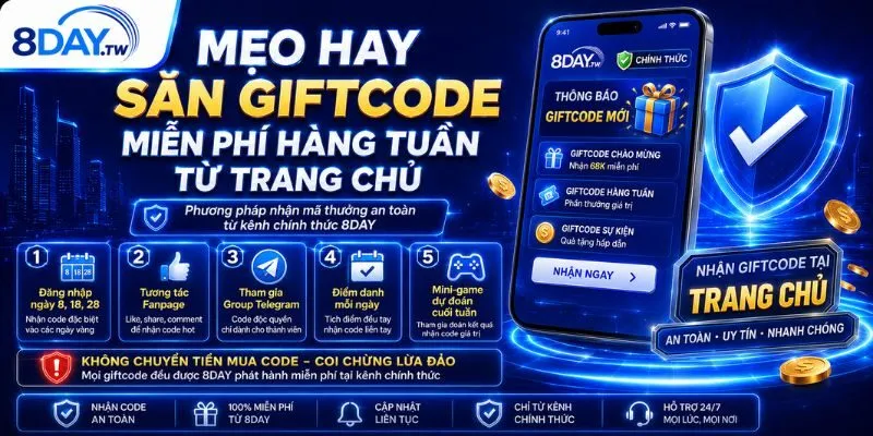 Home 23 Phương pháp nhận mã thưởng an toàn từ kênh chính thức 8DAY